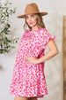  Short Flounce Sleeve Tiered Dress -BazaarBey - www.shopbazaarbey.com