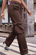 Buttoned Knee Pockets Loose Fit Jeans Bazaarbey