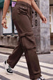 Buttoned Knee Pockets Loose Fit Jeans Bazaarbey