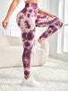 Tie-Dye Wide Waistband Active Leggings Bazaarbey