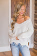 Frayed Hem Dropped Shoulder Sweater Bazaarbey