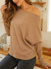 Ribbed Round Neck Long Sleeve Knit Top Trendsi