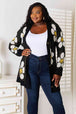  Floral Button Down Longline Cardigan Bazaarbey