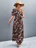 Printed Tie Waist One Shoulder Maxi Dress Bazaarbey
