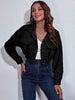 Collared Neck Dropped Shoulder Buttoned Jacket Bazaarbey