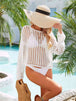 Long Sleeve Round Neck Openwork Cover-Up Trendsi