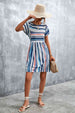 Striped Round Neck Dress -BazaarBey - www.shopbazaarbey.com