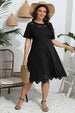 Plus Size Round Neck  Dress -BazaarBey - www.shopbazaarbey.com