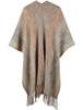 Heathered Fringe Hem Poncho Bazaarbey