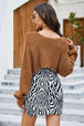 Rib-Knit Cropped Poncho Bazaarbey