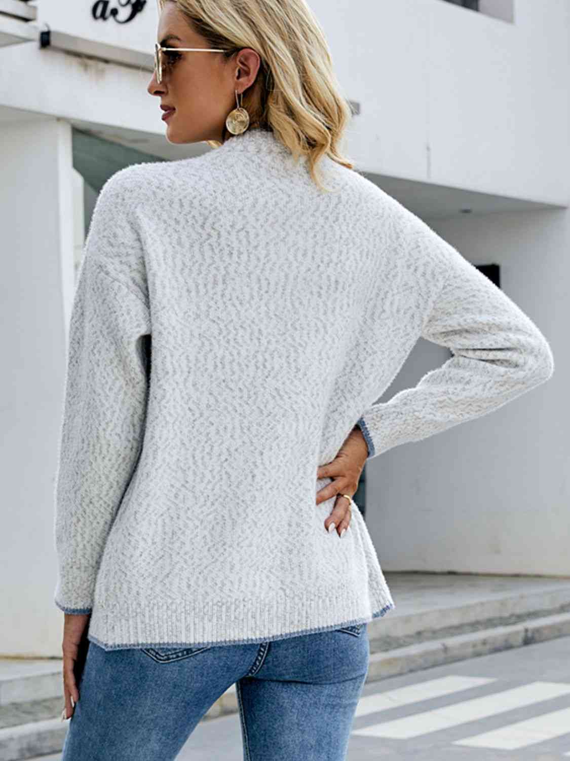 Button Down V-Neck Cardigan with Pockets Trendsi