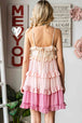 Color Block  Ruffled Tiered Spaghetti Strap Dress -BazaarBey - www.shopbazaarbey.com