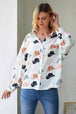 Hat Print Collared Neck Long Sleeve Shirt Bazaarbey