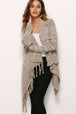BazaarBey One-Button Tassel Tie Asymmetrical Hem Cardigan Trendsi