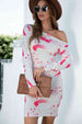 Printed Boat Neck Long Sleeve Dress -BazaarBey - www.shopbazaarbey.com