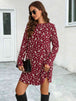 Round Neck Long Sleeve Mini Dress -BazaarBey - www.shopbazaarbey.com
