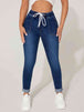 Drawstring Cropped Jeans Trendsi