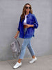 Distressed Drop Shoulder Denim Jacket Bazaarbey