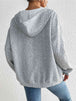 Zip Up Drawstring Long Sleeve Hoodie with Pockets Trendsi