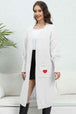 Lantern Sleeve Open Front Pocketed Cardigan Trendsi