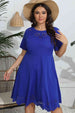 Plus Size Round Neck  Dress -BazaarBey - www.shopbazaarbey.com