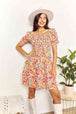  Smocked Sweetheart Neck Flounce Sleeve Mini Dress -BazaarBey - www.shopbazaarbey.com