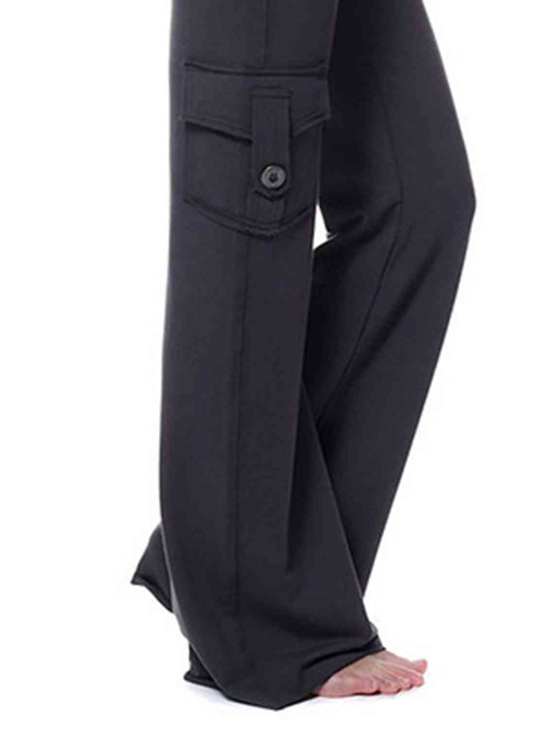 Mid Waist Pants with Pockets Bazaarbey
