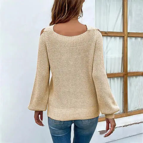Cold-Shoulder Sweater Bazaarbey