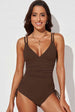Tied  Plunge One-Piece Swimsuit Trendsi