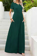 Round Neck Maxi Tee Dress with Pockets -BazaarBey - www.shopbazaarbey.com