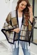 Cloak Sleeve Fringe Detail Poncho Bazaarbey