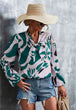 Printed Tie Neck Puff Sleeve Blouse Bazaarbey