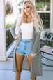 Stripe  Long Cardigan Trendsi