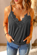 Full Size Lace Trim V-Neck Cami Top Bazaarbey