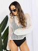 Long Sleeve Round Neck Openwork Cover-Up Trendsi