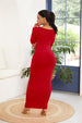 Round Neck Long Sleeve Maxi Wrap Dress -BazaarBey - www.shopbazaarbey.com