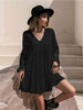 Lace Detail V-Neck Mini Dress Bazaarbey