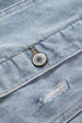 Distressed Hooded Denim Jacket Bazaarbey