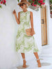 Printed Cowl Neck Sleeveless Dress -BazaarBey - www.shopbazaarbey.com