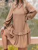 Plus Size Dot Flounce Sleeve Mini Dress -BazaarBey - www.shopbazaarbey.com