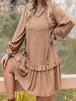 Plus Size Dot Flounce Sleeve Mini Dress -BazaarBey - www.shopbazaarbey.com