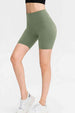 Slim Fit Wide Waistband Sports Shorts Trendsi