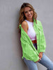 Distressed Drop Shoulder Denim Jacket Bazaarbey