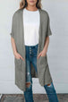 Open Front Sweater Cardigan with Pockets Trendsi