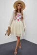 Floral Mesh Sleeve Lined Dress -BazaarBey - www.shopbazaarbey.com