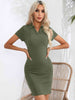  Short Sleeve Bodycon Dress -BazaarBey - www.shopbazaarbey.com