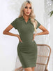  Short Sleeve Bodycon Dress -BazaarBey - www.shopbazaarbey.com