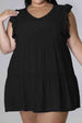 Plus Size V-Neck Frill Trim Mini Dress -BazaarBey - www.shopbazaarbey.com