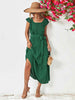 Tie Belt Ruffled Tiered Dress -BazaarBey - www.shopbazaarbey.com