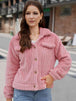 Collared Neck Button Up Jacket Trendsi